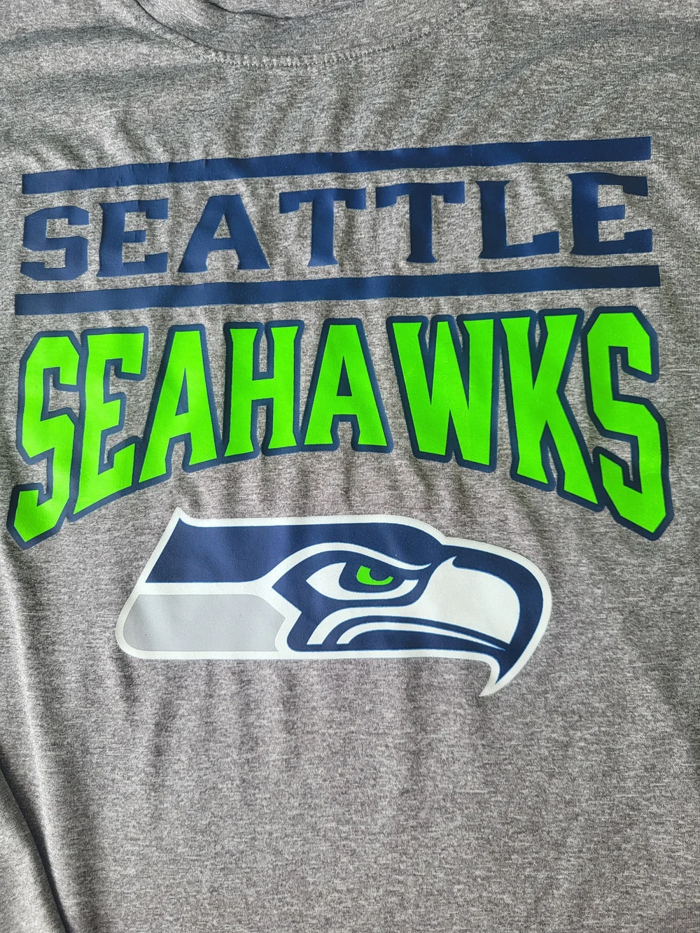 Seattle Seahawks Youth Long Sleeve Tee - Gray/Neon Green